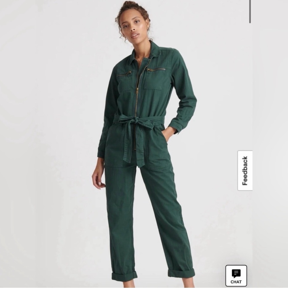 Lucky Brand Tie Front Jumpsuit Jade Green